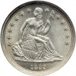 seated liberty dime front